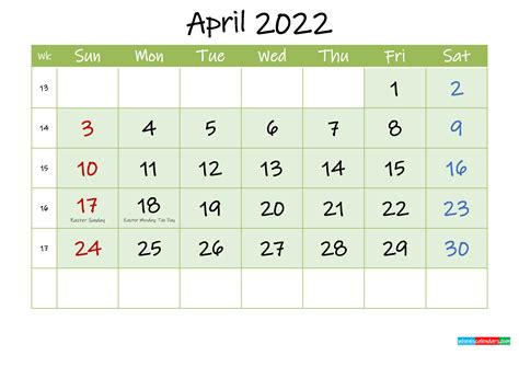 General Blue April 2022 Calendar